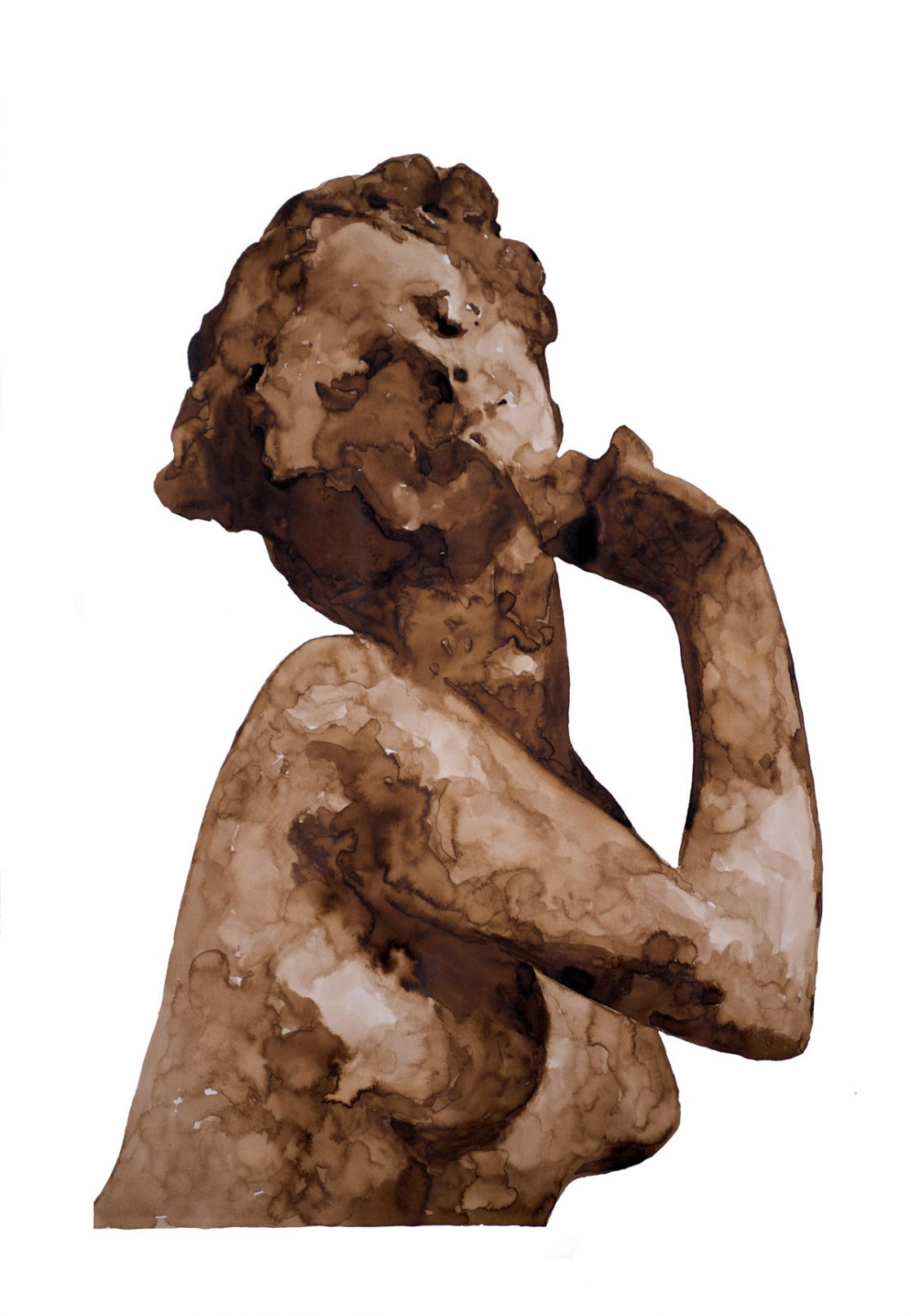 Brou de noix on paper. 60x80cm.