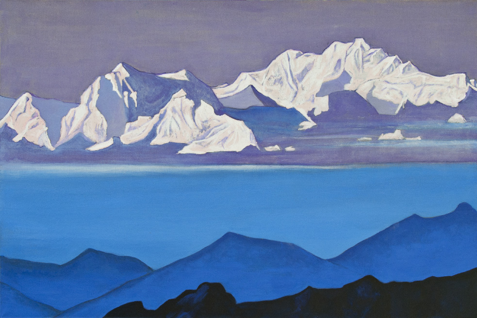 Tempera and pastels on canvas 150x100cm. Freely inspired from “Kanchenjunga” (1936) of Nicolas Konstantinovich Roerich (1874-1947)