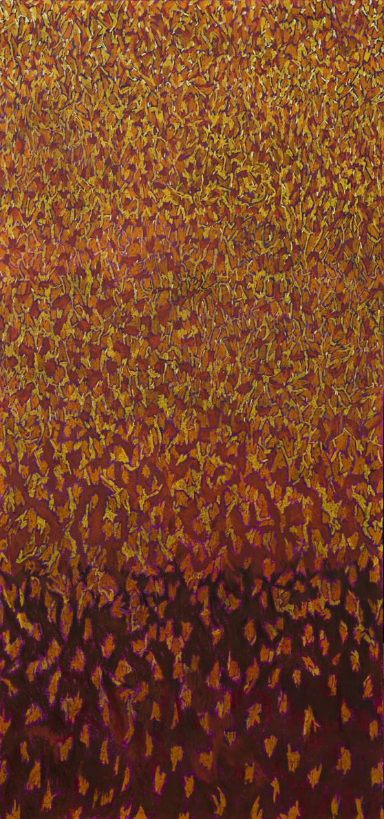 Autumn. Pastels on paper mounted on board. 61 x 130 cm.