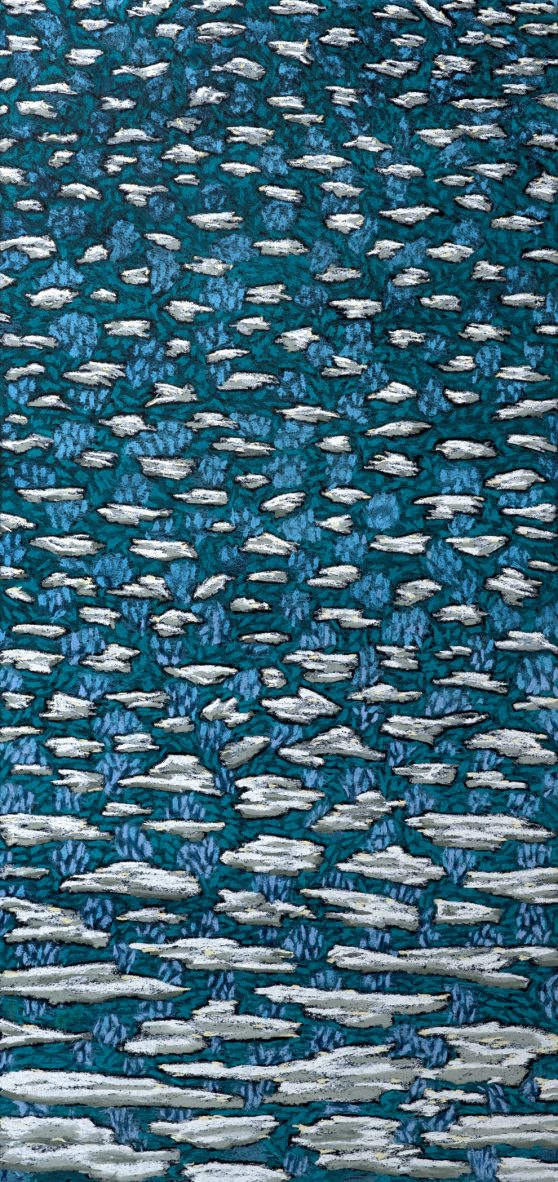 Winter. Pastels on paper mounted on board. 61 x 130 cm.